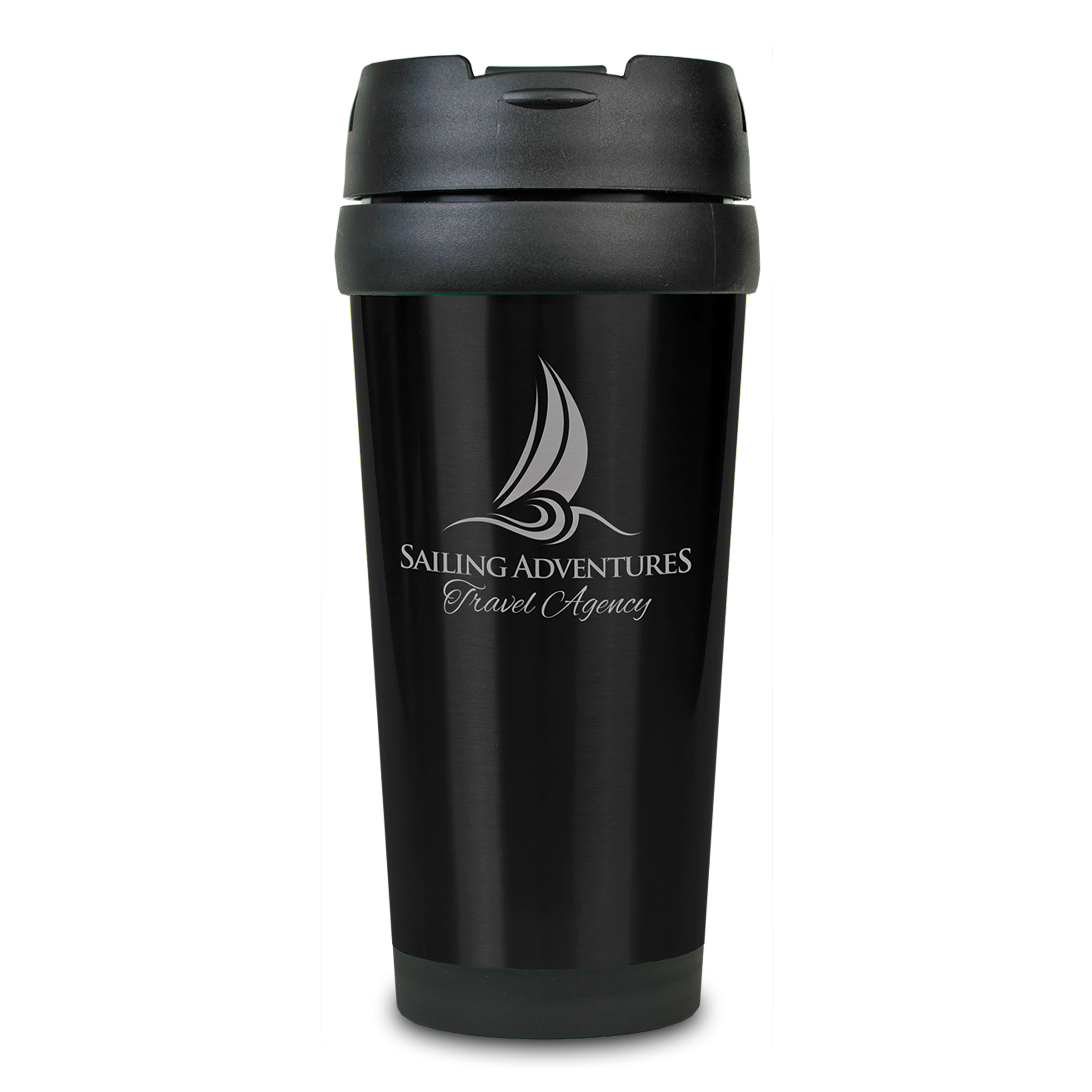 ATM071 Black 16 oz Stainless Steel Travel Mug AAA Marketing Group